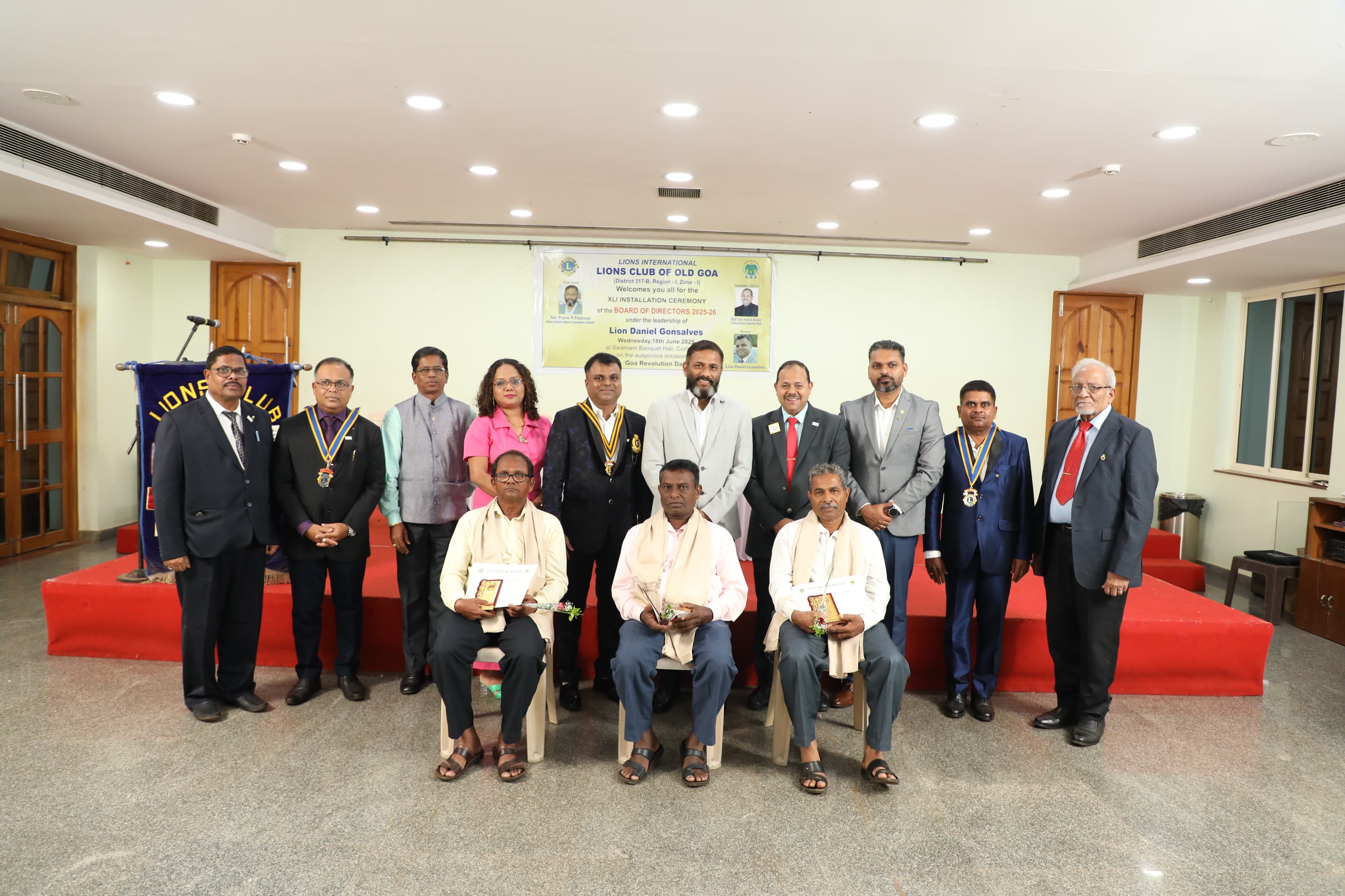 Felicitated 3 Retired Lineman of Electricity Department, Corlim, Old Goa.