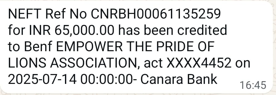 Member of Lions Club of Candolim contributed towards PMJF