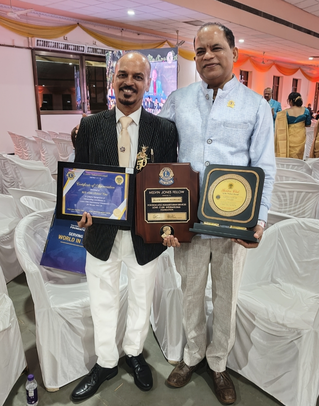 The President and few Members represented the Lions Club of Panjim at the 50th District Installation Ceremony of District Governor PMJF Lion JaiAmol Naik, at Sun Grace Gardens, Ponda