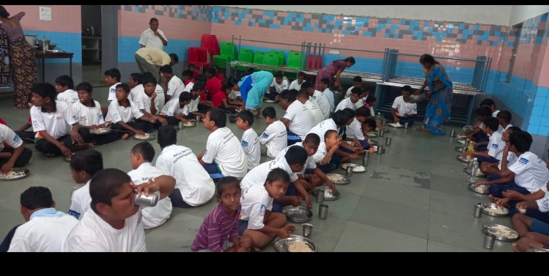 Distribution of food to children