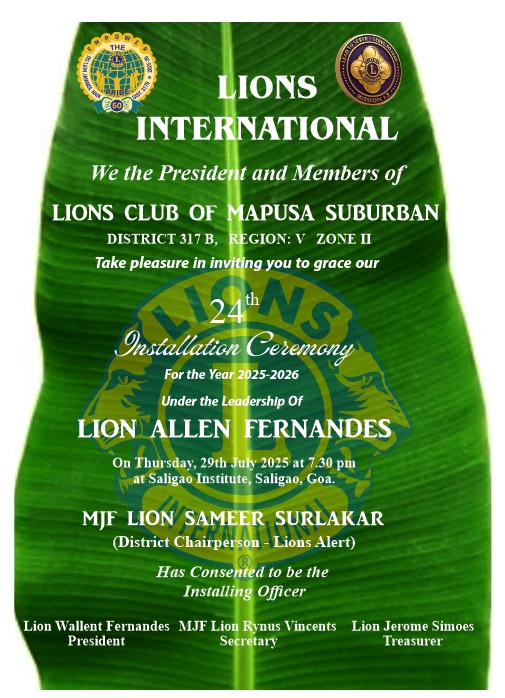 attended installation of BOD of L C Mapusa Suburban as R C