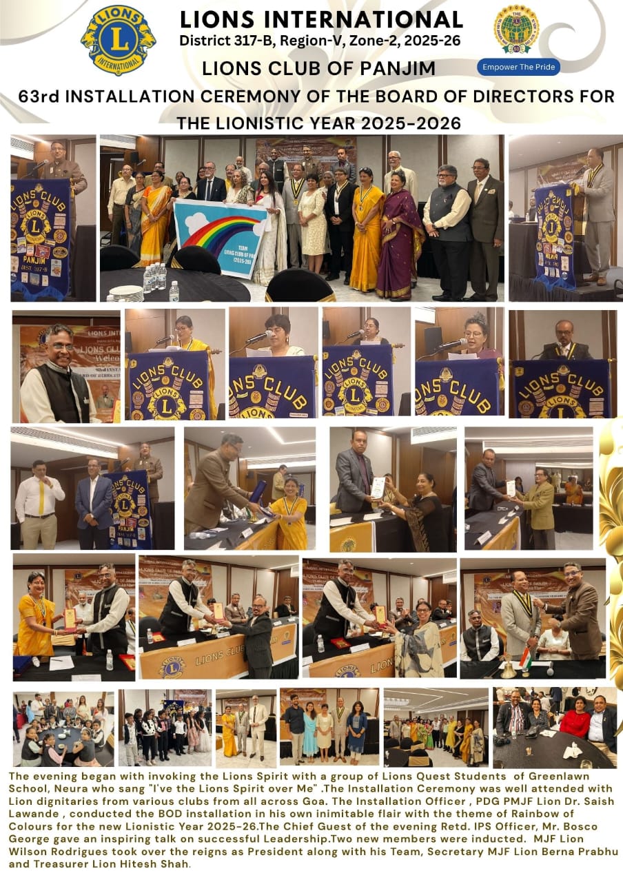 BOD INSTALLATION OF LIONS CLUB OF PANJIM