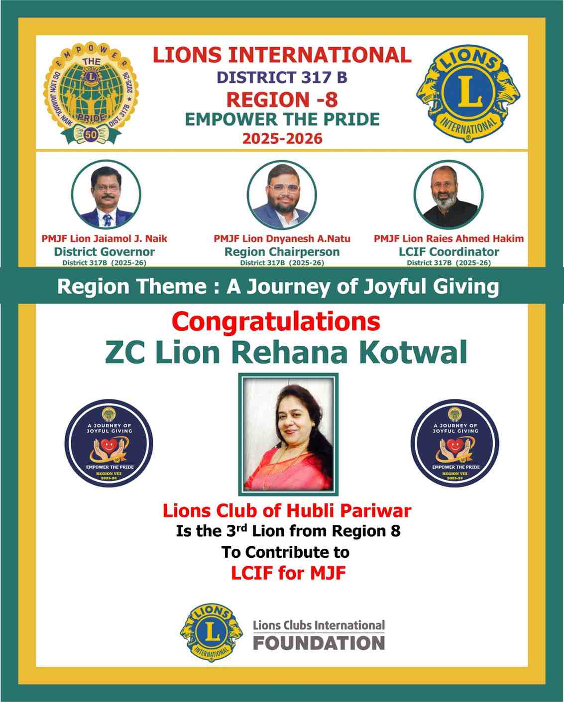 I contributed MJF for self 