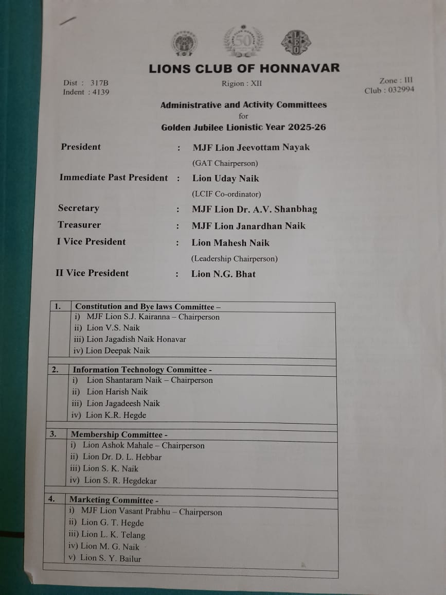 Administrative and Activity Committees