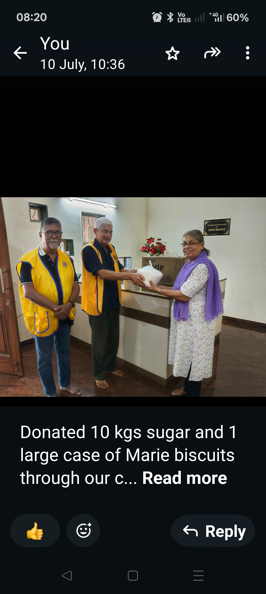 Donated items to Shanti Avedna Hospicio