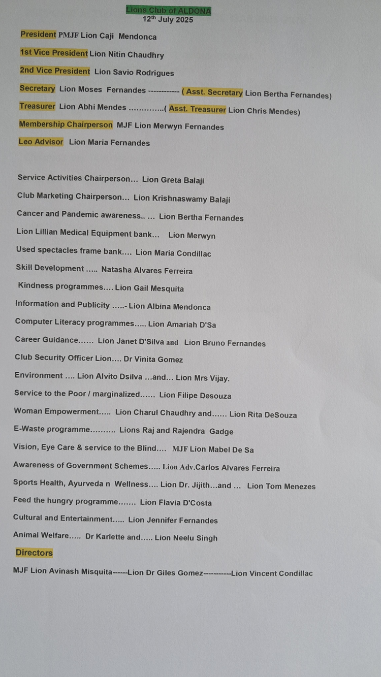 Appointing activity wise allocation of members committees