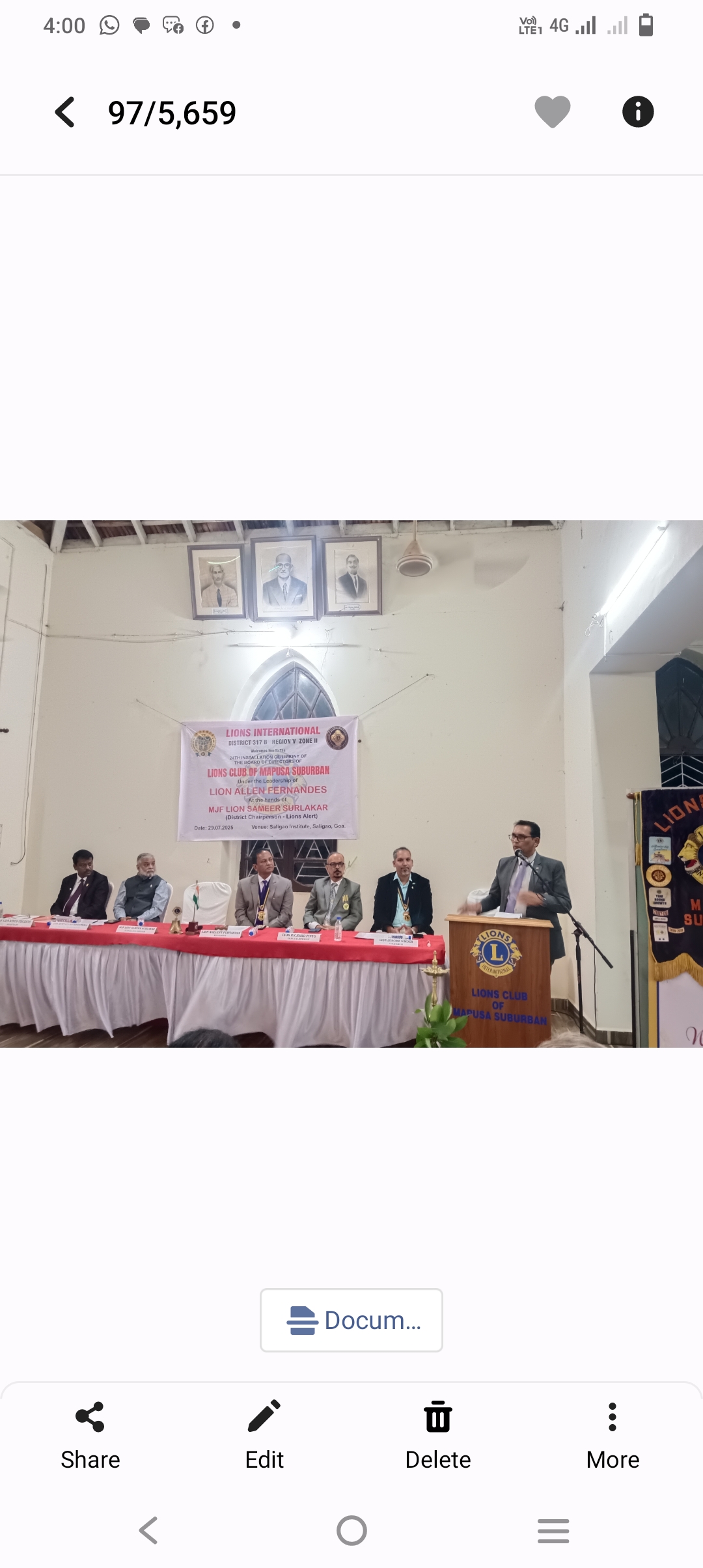 Attended Club Installation of Lions club of Mapusa Suburban 