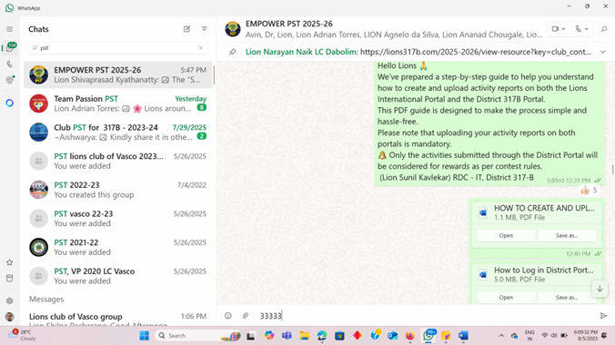 DIGITAL MEDIA NOTICE, CIRCULARS AND OTHER INFORMATIONS ON DISTRICT WEBSITE, INTERNATIONAL WEBSITE REPORTING FOR THE  CLUBS IN THE DISTRICT