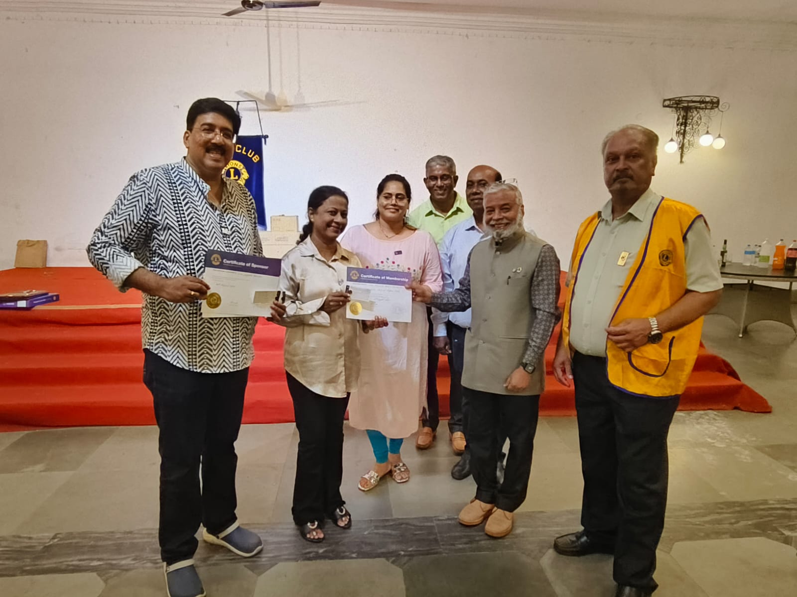 visit to lions club of Mapusa Elite  of my region on 8th August at Emerald lawns 