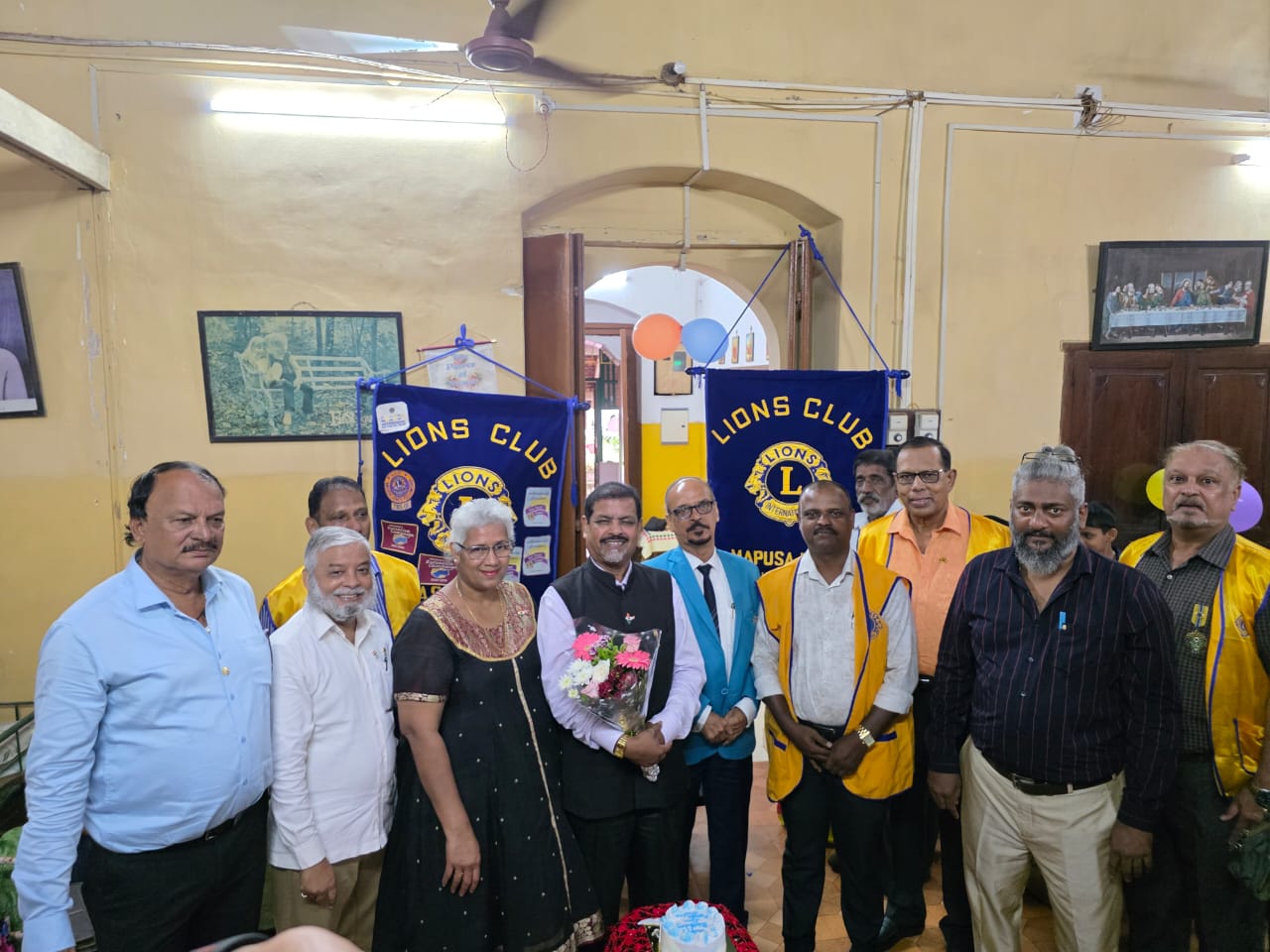 visit to lions club of Assagao  of my region on 15th August 