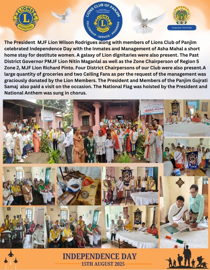 ACTIVITY AT ASHA BHAWAN, TALEIGAO & FLAG HOISTING ORGANISED BY LC OF PANJIM