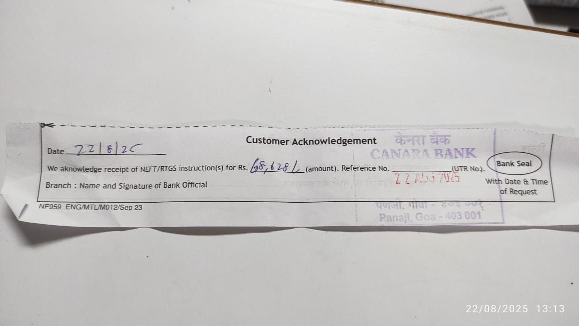 Lions Club of Panjim has Paid their International Dues 