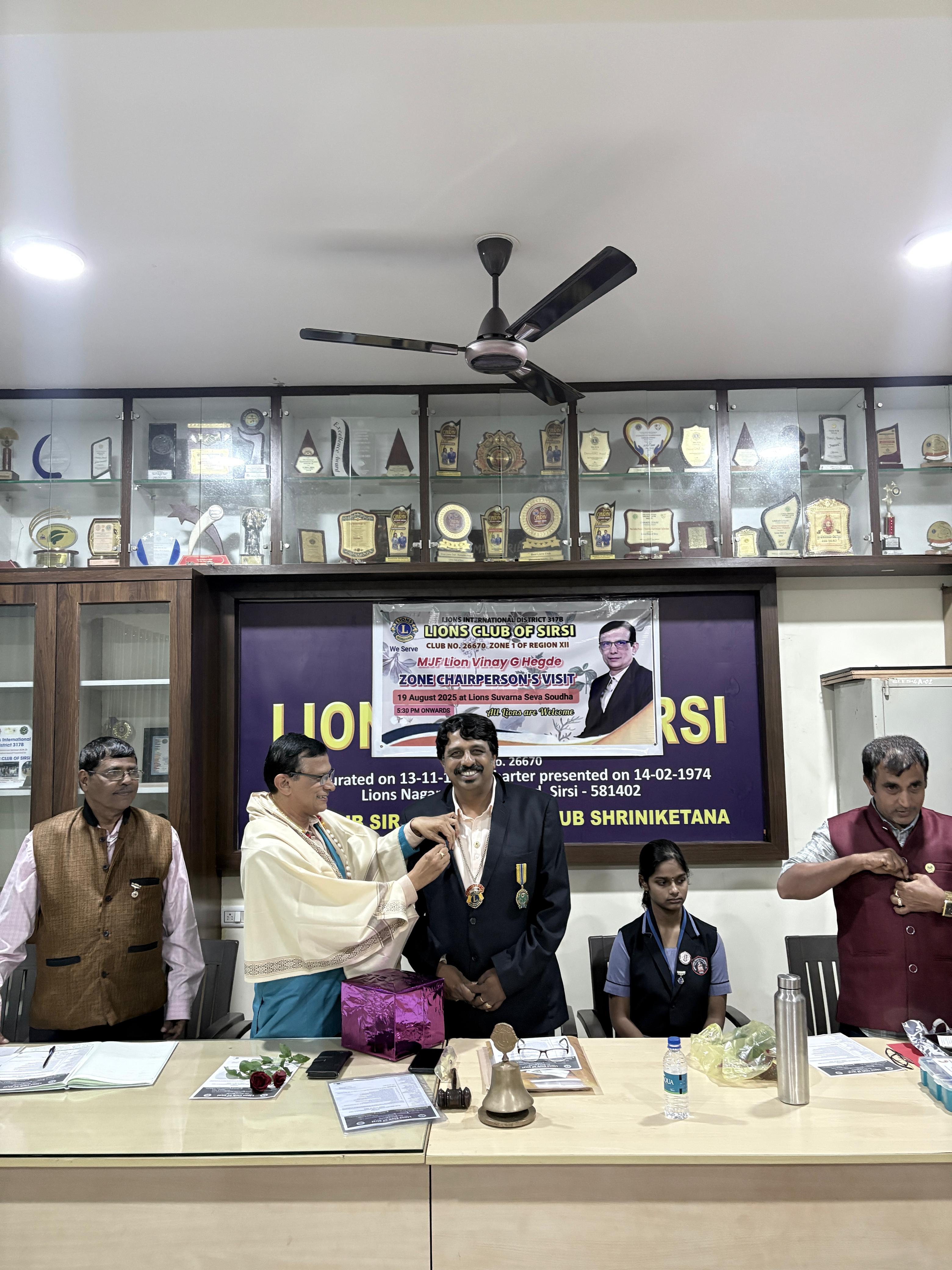 ZONE CHAIRPERSON MJF LION VINAY HEGDE - MANDATORY VISIT TO LIONS CLUB OF SIRSI ZONE 1 OF REGION 12
