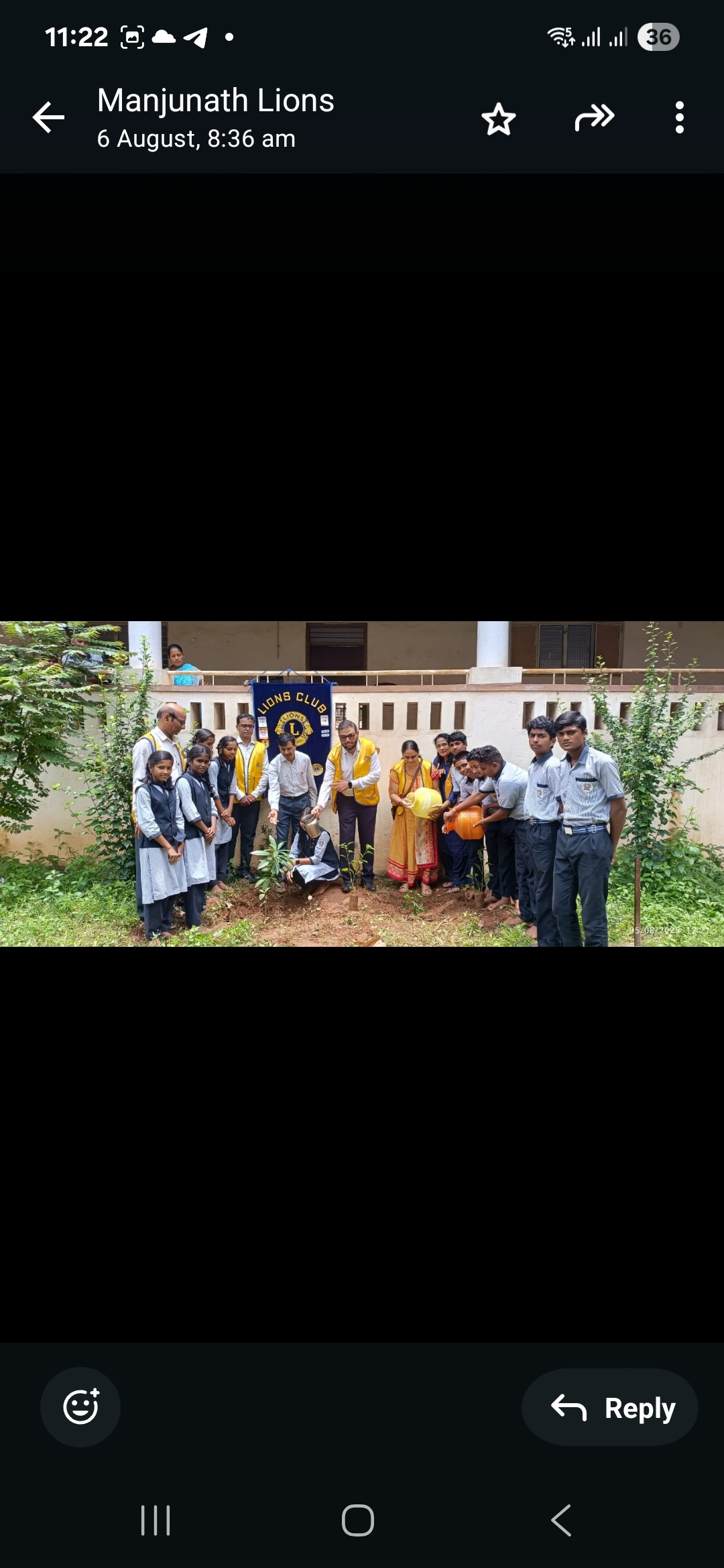 Planting tree saplings at R.K.Kokati school 