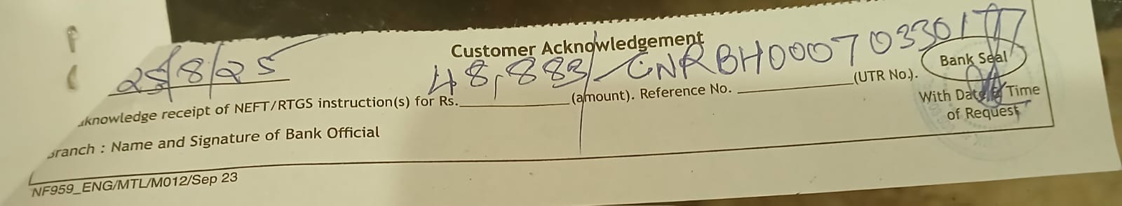 Lions Club OF aldona District dues paid 