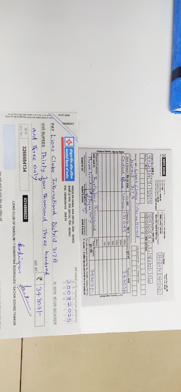 Payment of Annual District dues