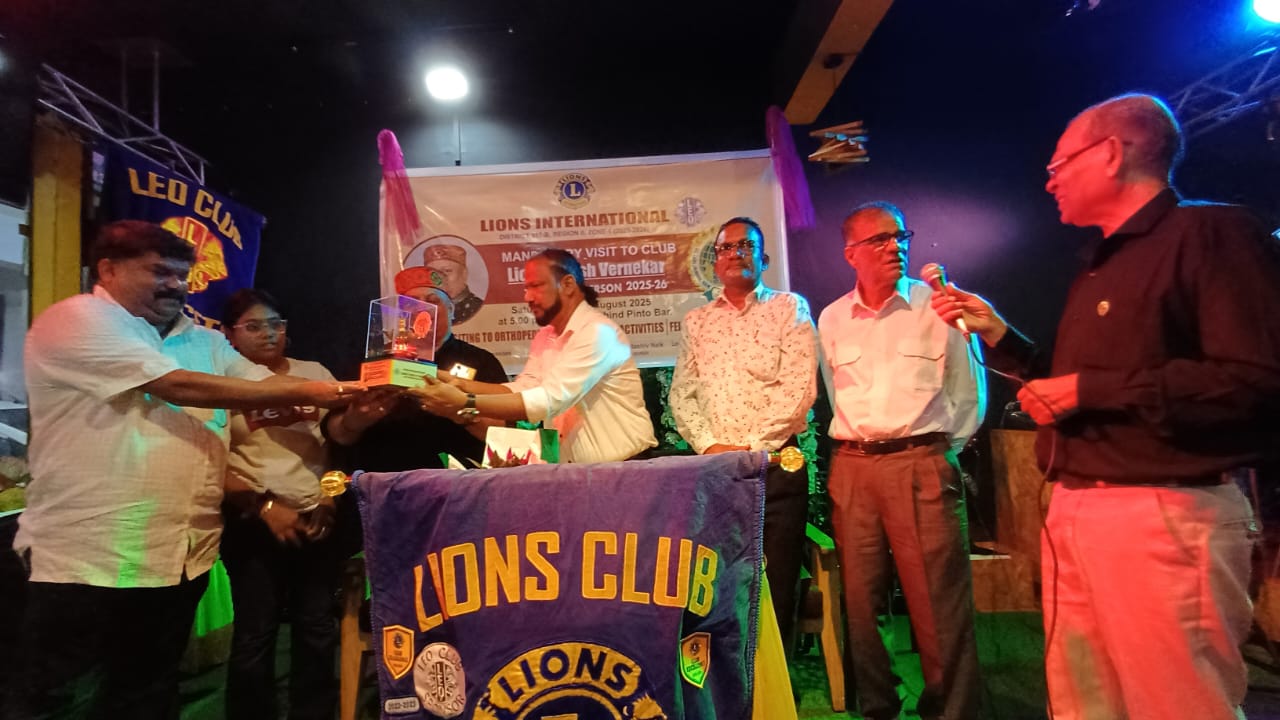 Mandatory visit of zone chairman Region 2 zone 1 lion Gaurish vernekar to the club 