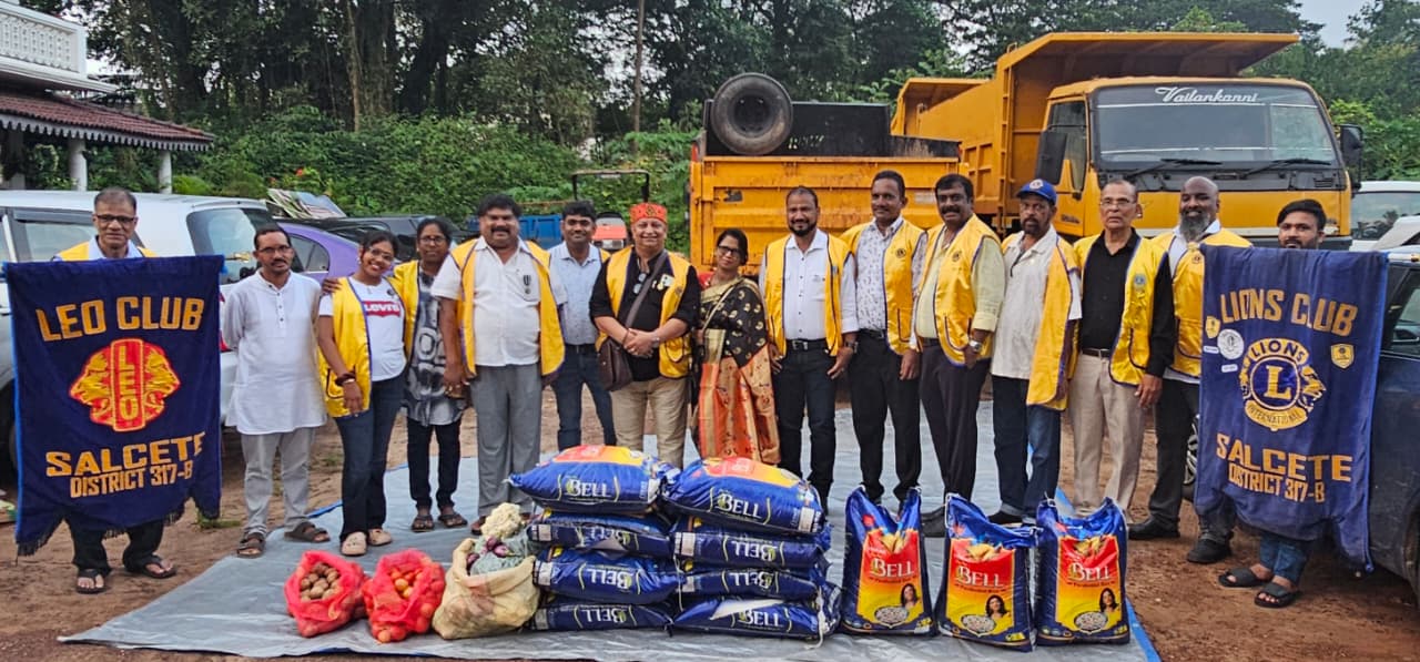 Distribution of food grains vegetables oil to the needy people.