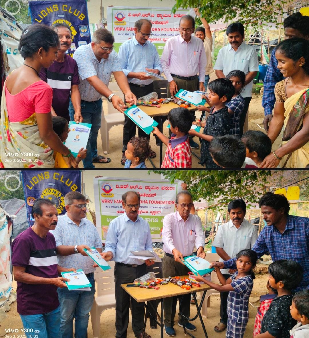 Distribution of bedsheets, pens and notebooks to poor families