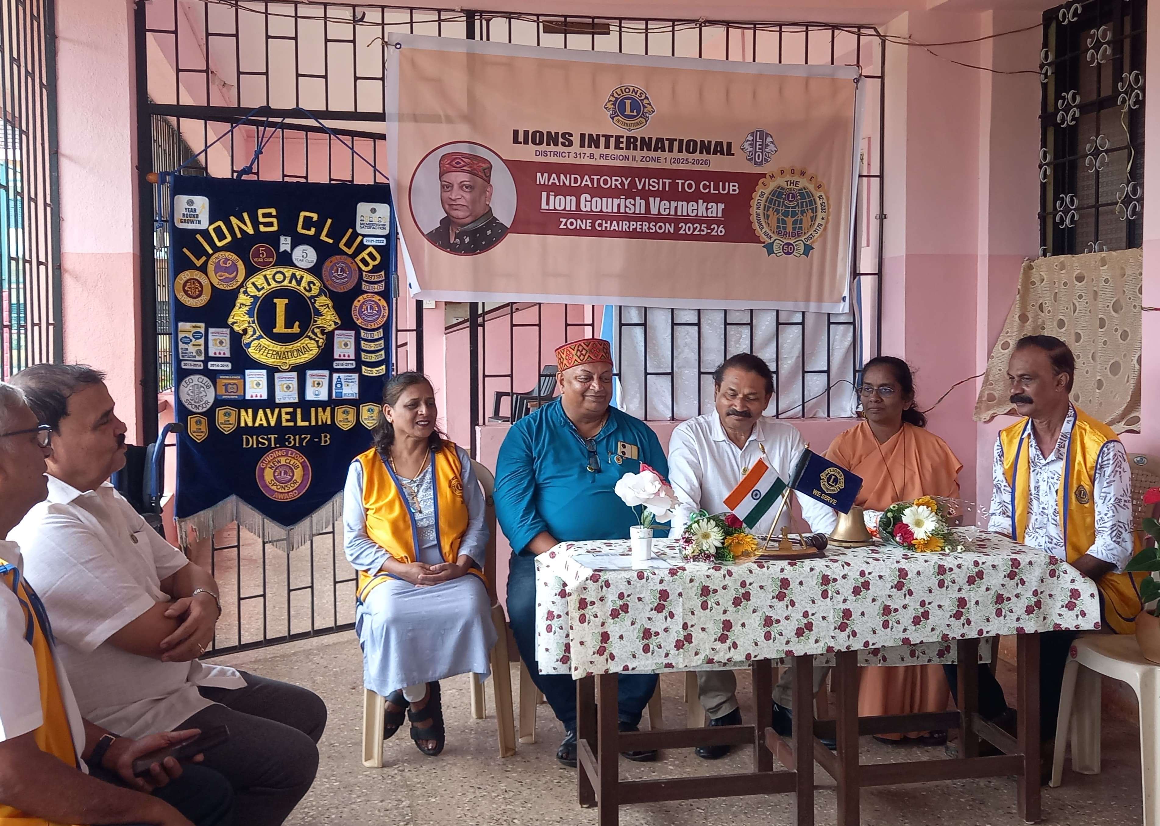 The Zone Chaiperson Mandatory Visit To Lions Club of Navelim On 15th August