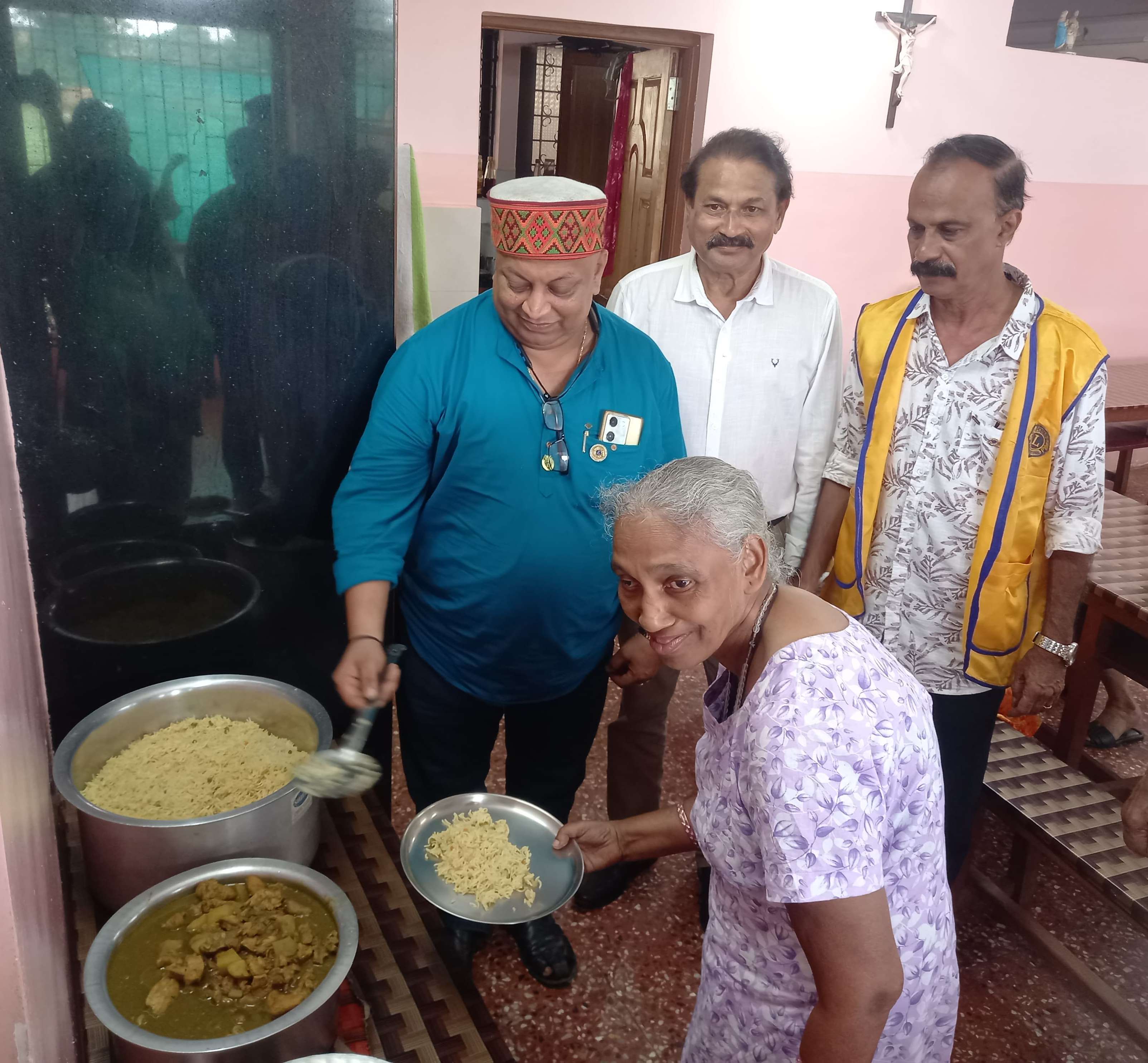 An Annual Program To The Old Age Home at Our Lady Of Perpetual Navelim with Serving of Prepared Lunch and Dinner Sponsored by The PST of Lions Club of Navelim during the Zone Chairperson Lion Gourish Vernekar To The Old Age Home