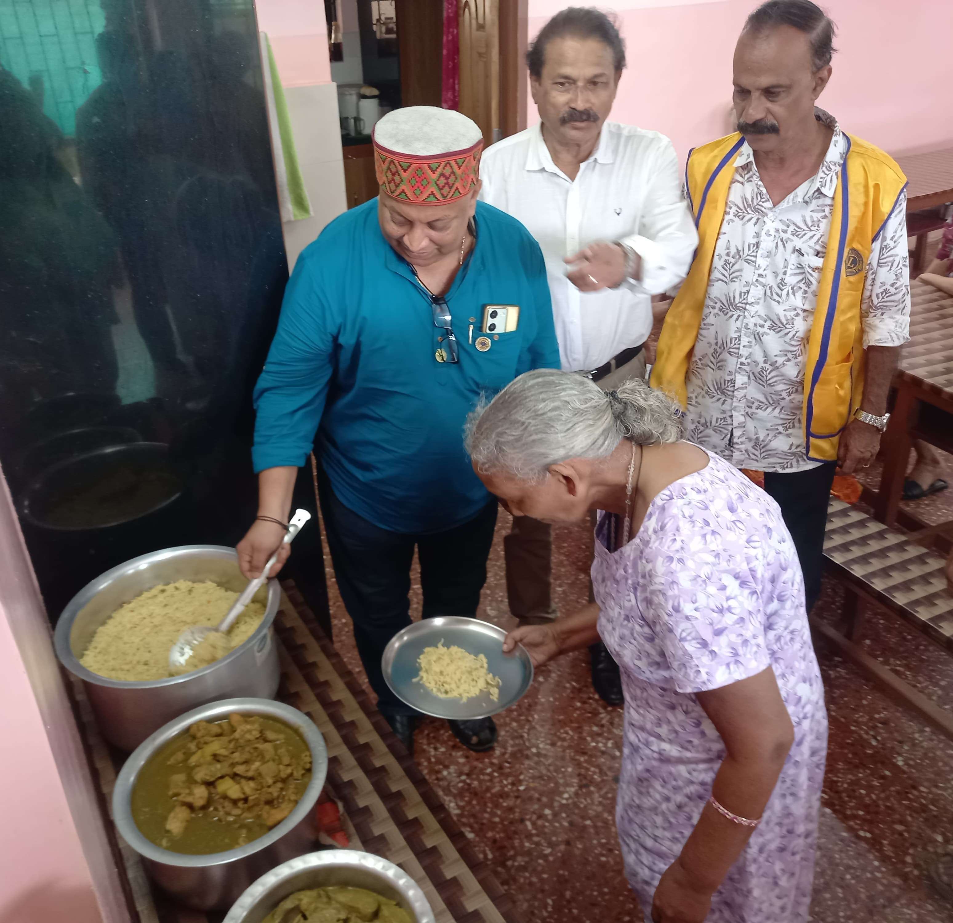 An Annual Program To The Old Age Home at Our Lady Of Perpetual Navelim with Serving of Prepared Lunch and Dinner Sponsored by The PST of Lions Club of Navelim during the Zone Chairperson Lion Gourish Vernekar To The Old Age Home