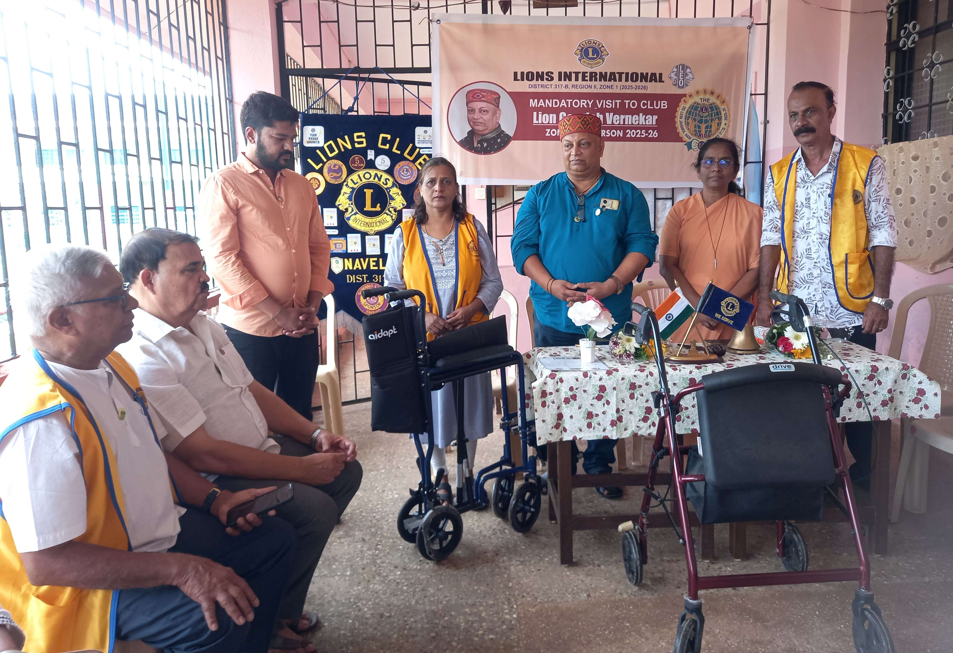 Provision of Two Wheel Chairs Was been made for two Beneficiaries by Lions Club of Navelim 