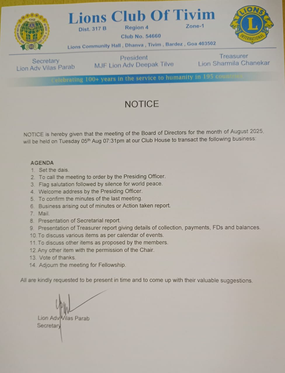 2nd BOD Meeting was successfully conducted on 05th August 2025.