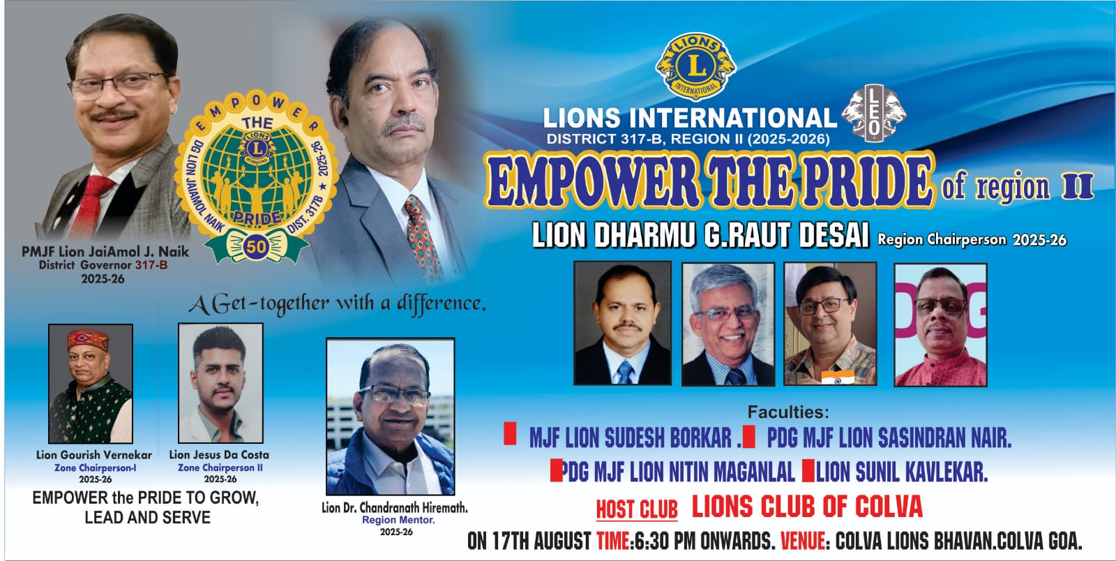 PST with DC of Lions Club of Navelim Attended the Region Chairperson Region Get Together Hosted at Colva