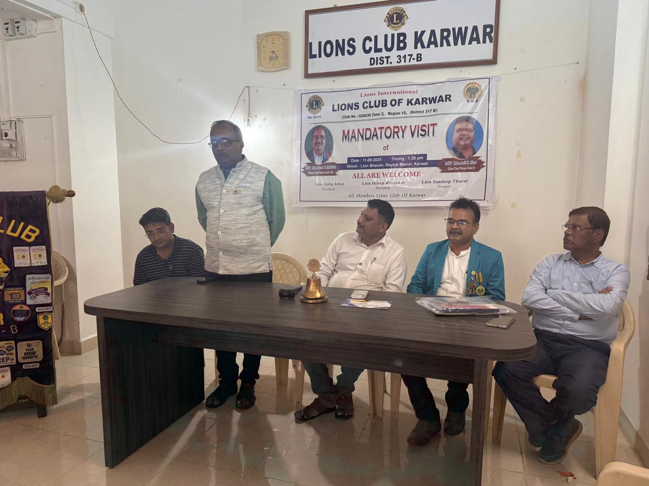 Mandatory visit to Lions club of Karwar