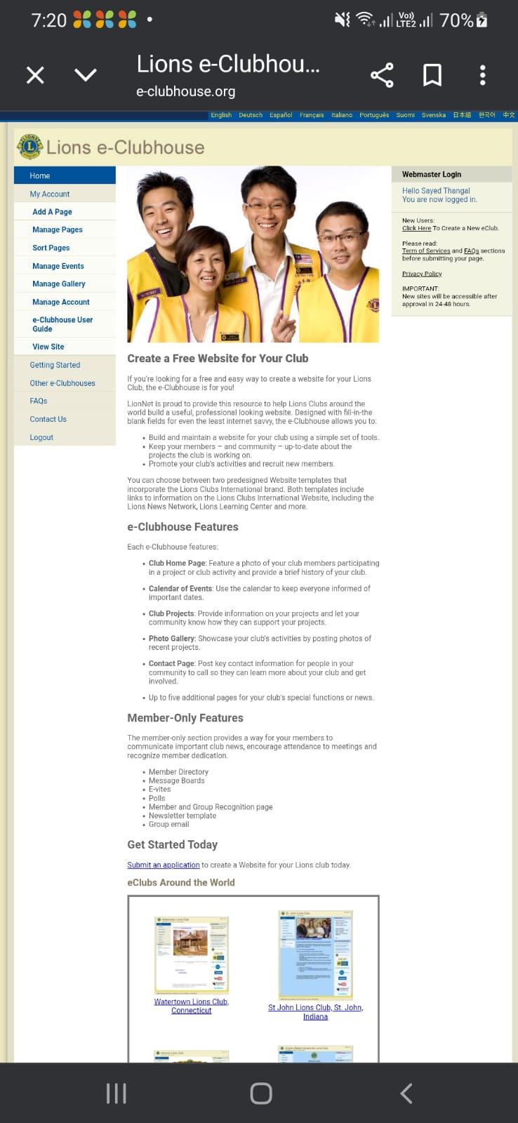 Activity reporting and e-clubhouse-reg