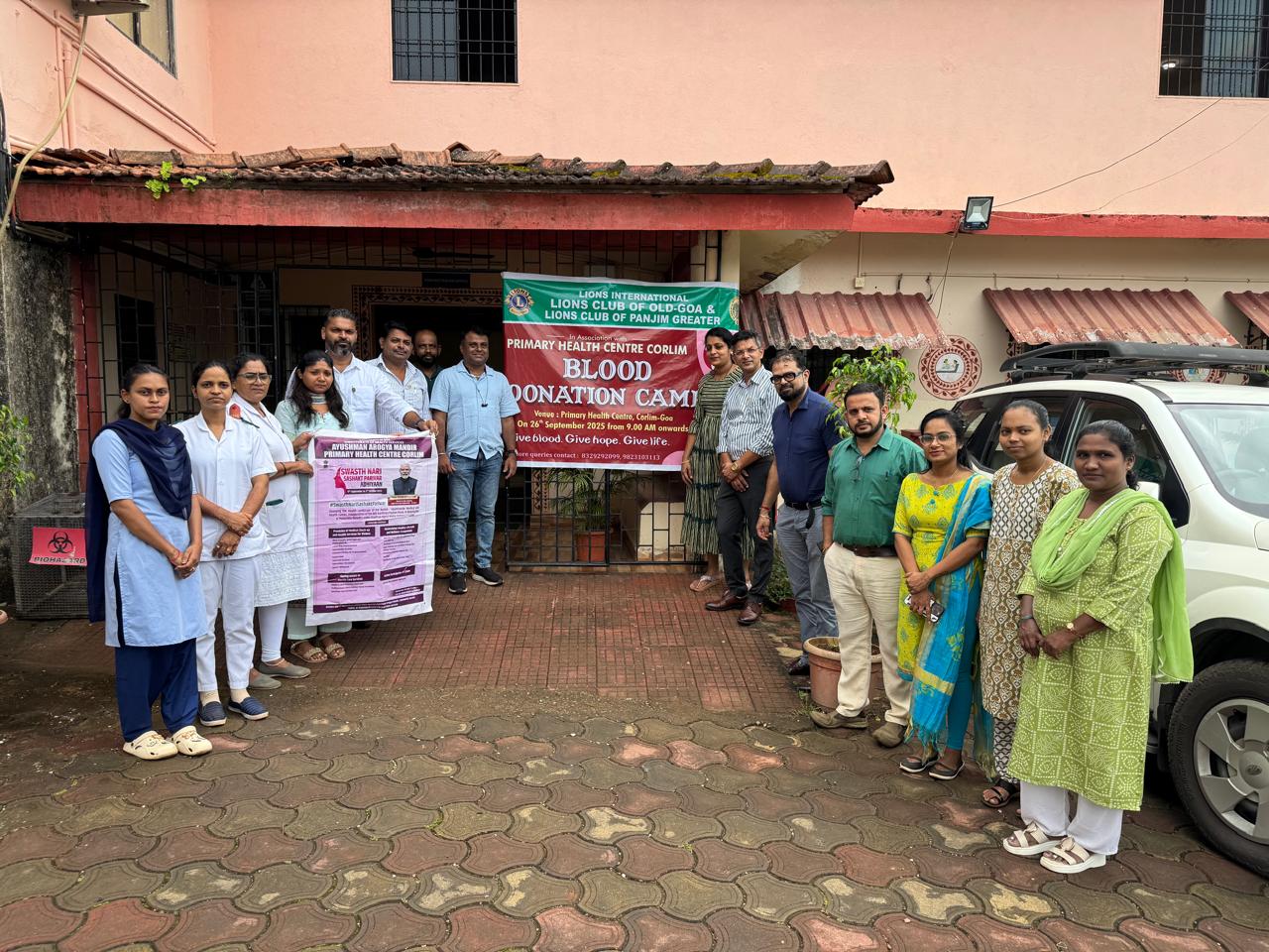 Blood Donation Camp on 26th September 2025 at PHC Corlim