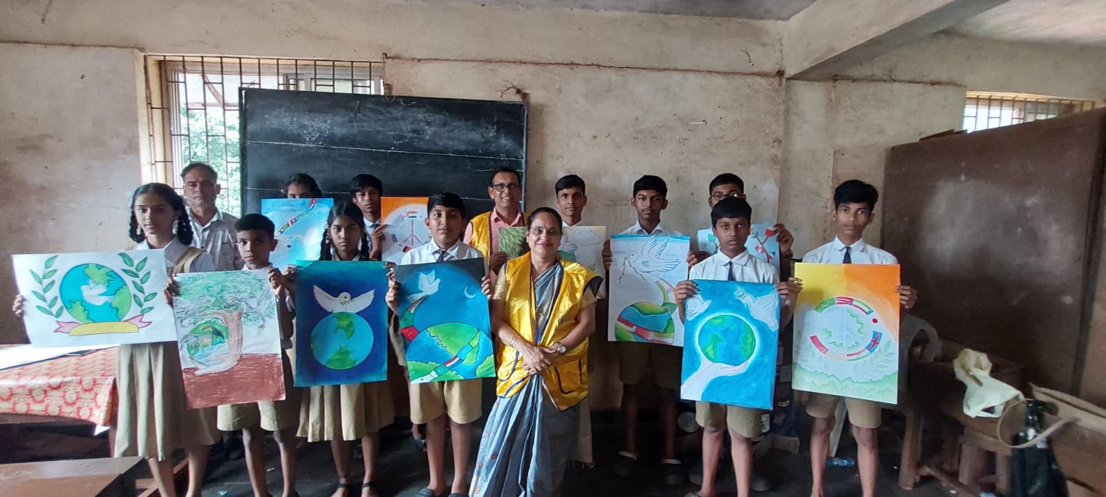 International Peace Poster Contest organised at three different schools in Sanguem and Curchorem 