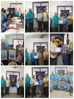 Lions club of Mapusa Elite conducted peace poster contest at St. Brittos high school Mapusa , MJF Lion E. Agnelo A. DA Silva , District Chairperson for peace poster was present .