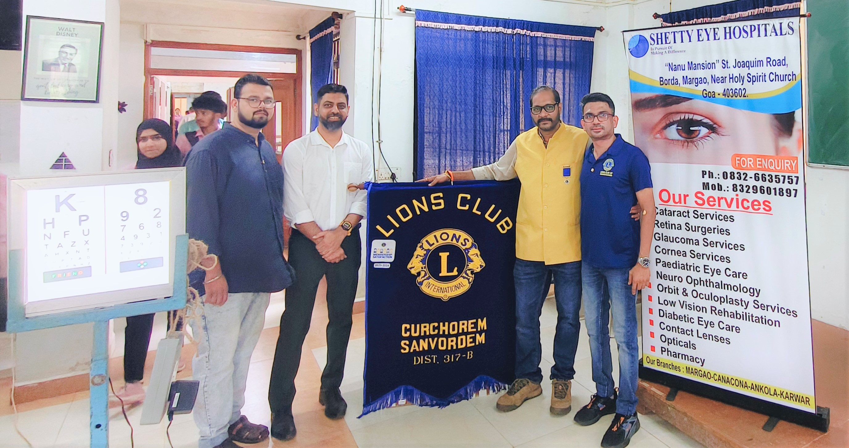 Eye check-up camp at Government College of Arts Commerce and Science Quepem Goa.