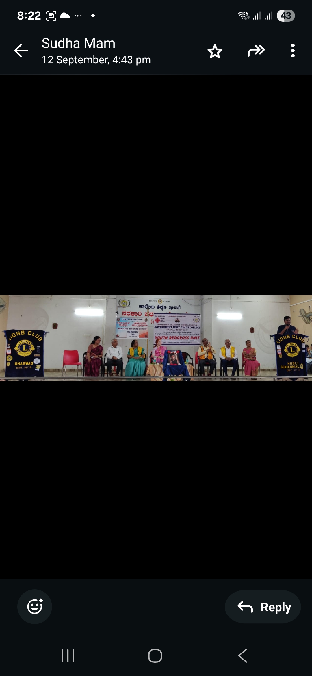 Awareness Talk  on eye donation at Havagi got college