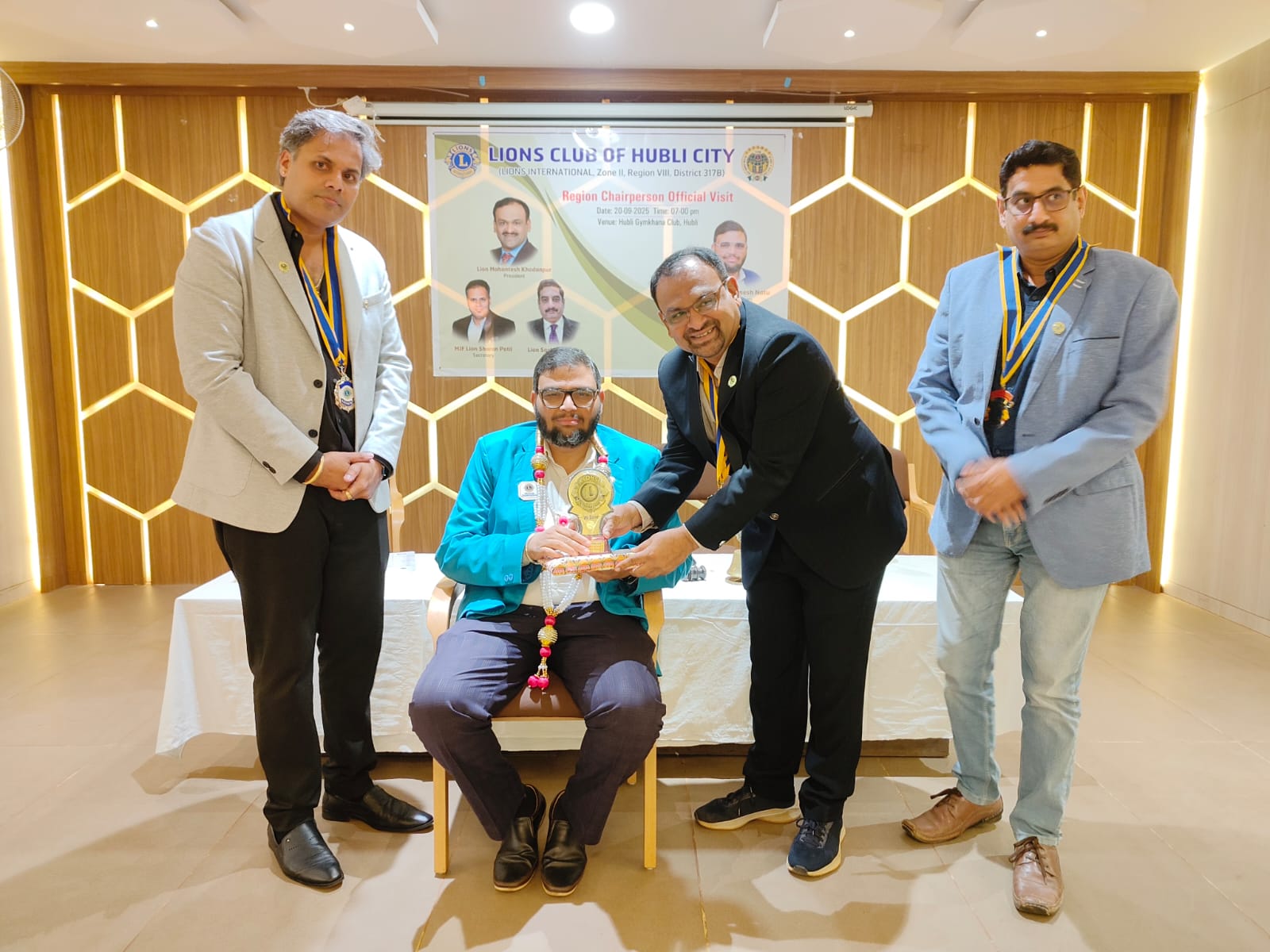 On 20th September 2025, we, the P S T of Lions Club of Hubli City, had the privilege of organizing the Official Visit of Region Chairperson PMJF Ln. Dnyanesh Natu to our club, combined with our Club Family Meet.