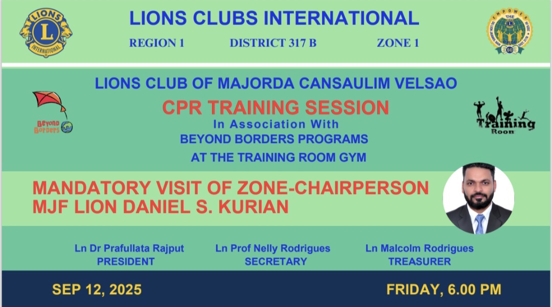 Mandatory visit to Lions Club of Majorda,Cansualim , Velsao 
