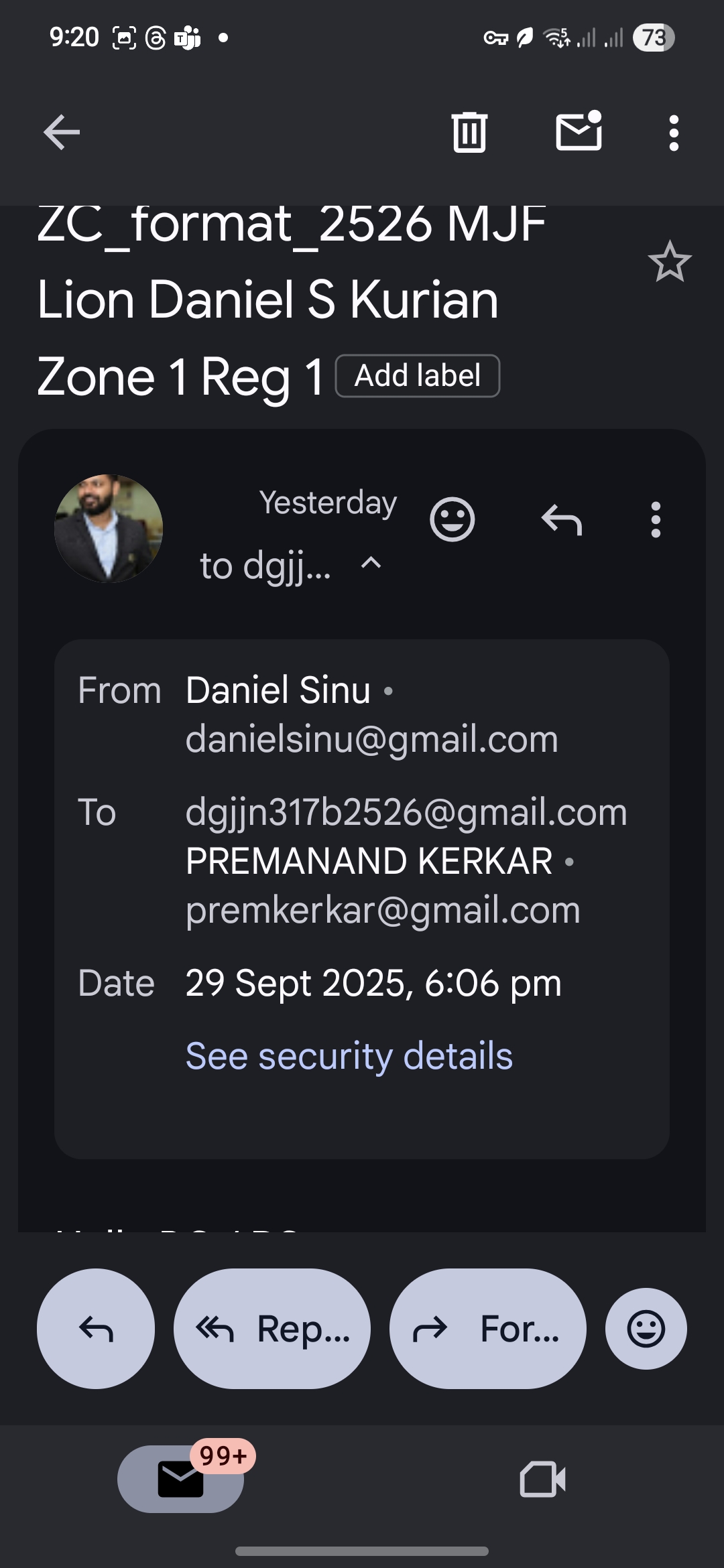 1st Qtr reporting send across to District Governer 