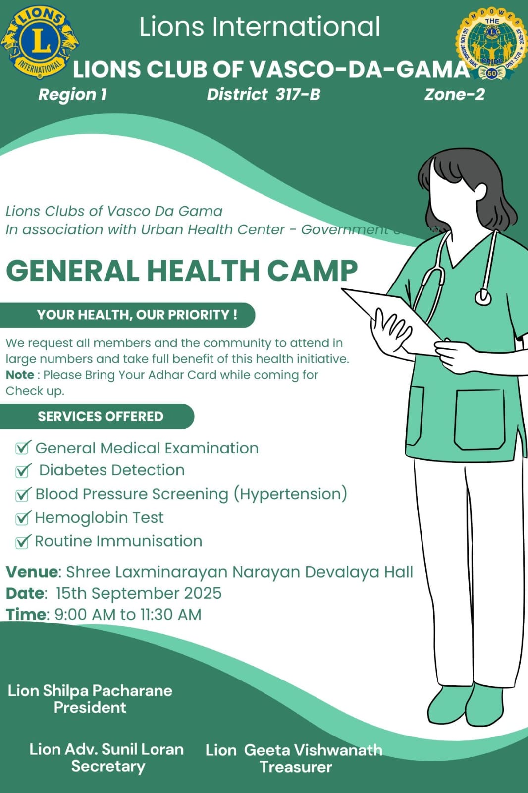 Medical check up camp