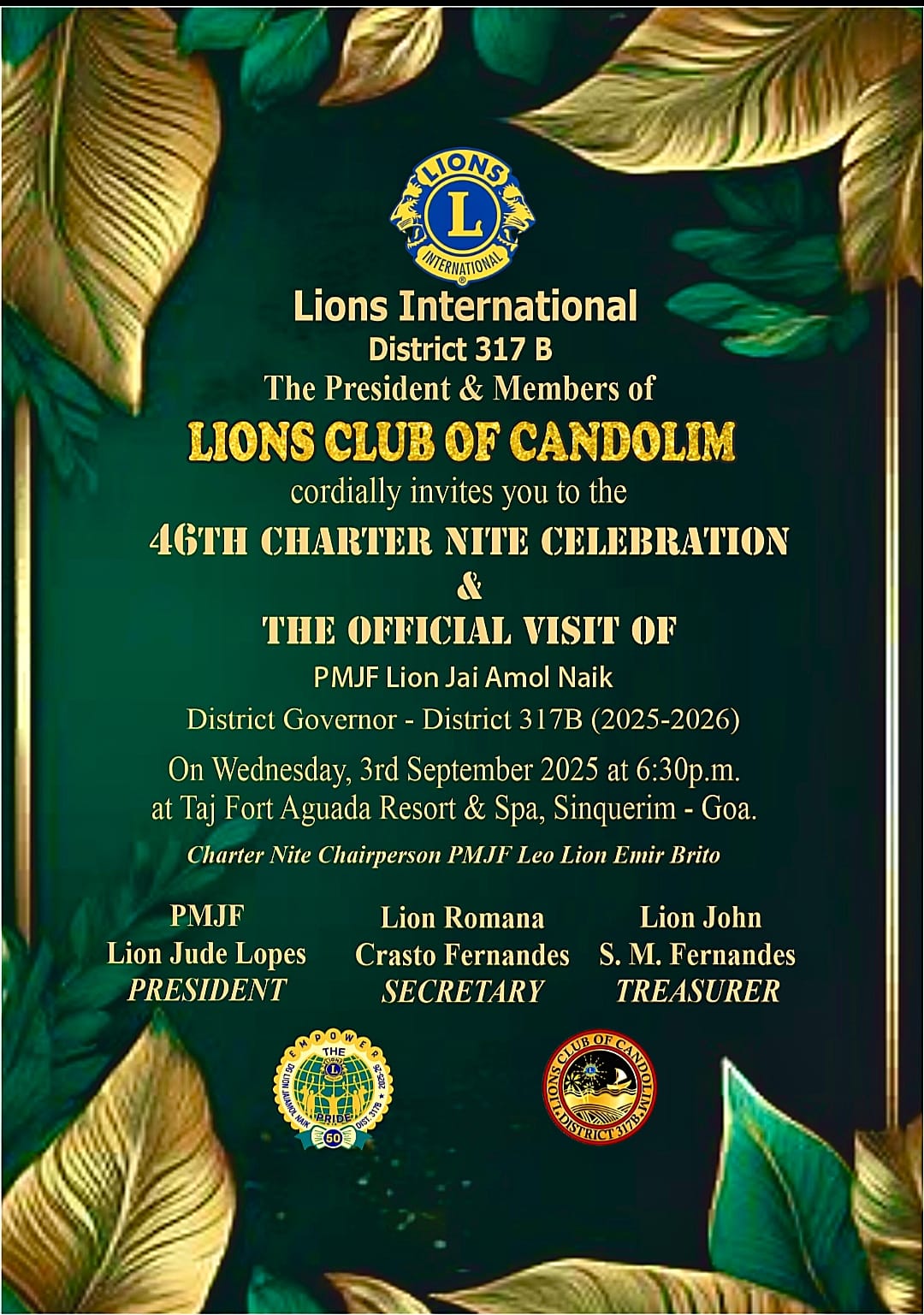 Attended With A Quiz For DG Visit at Lions Club of Candolim