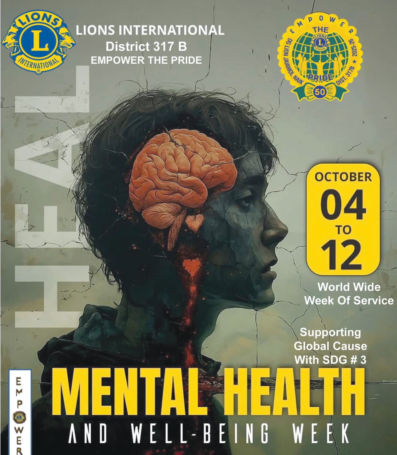 Promotion for The Upcoming World Wide Week Of Service  Mental Health & Well Being UNSDG # 3