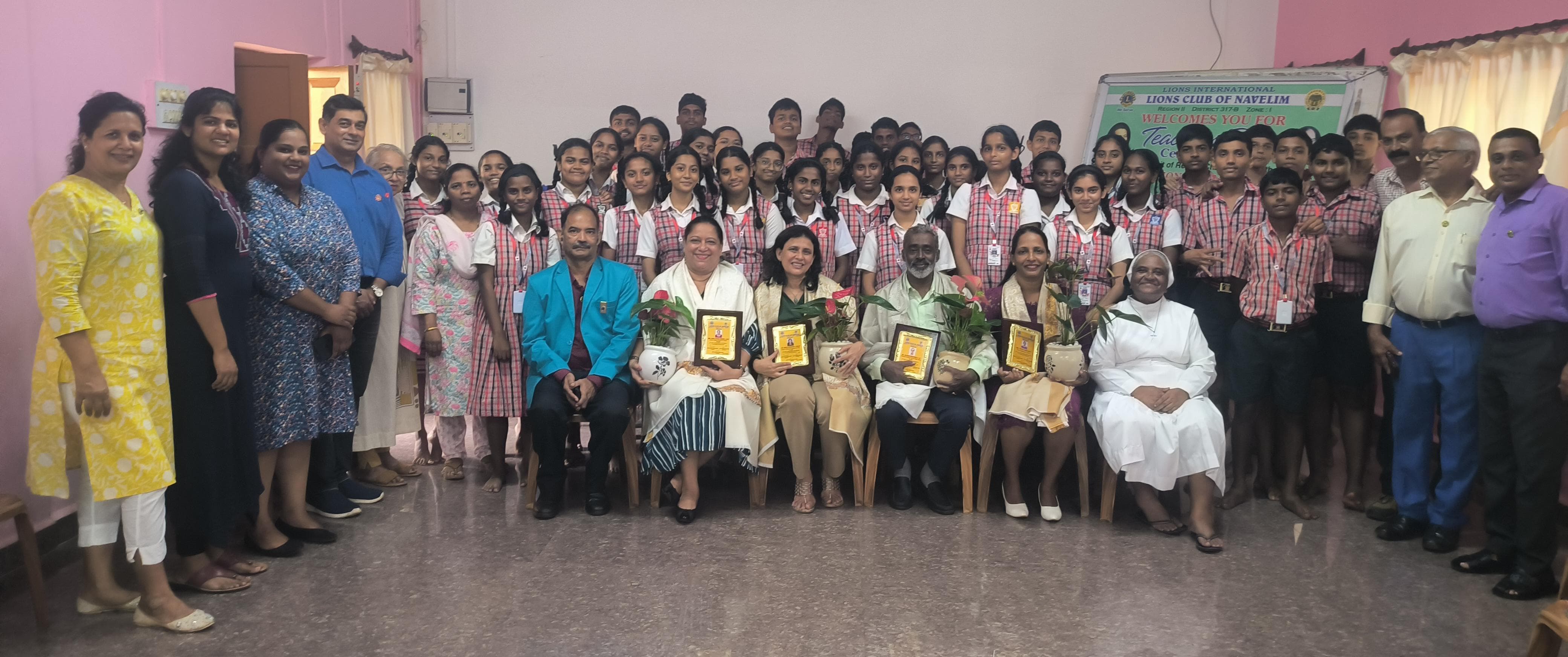 Region Chairperson Visit To Lions Club of Navelim with Teachers Day Felicitation