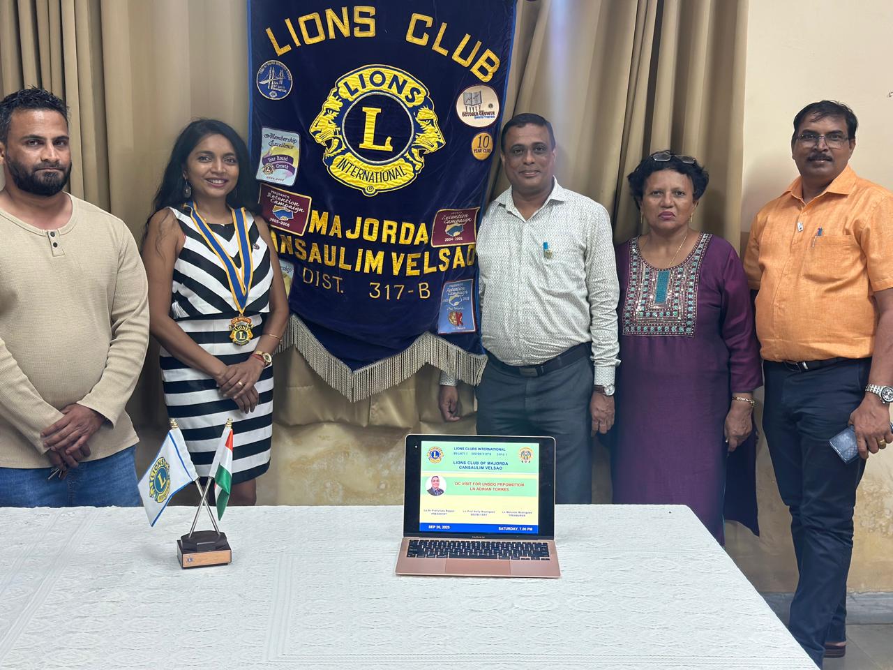Lions Club of Majorda Cansaulim Velsao With DC Visit, Brochure of Mental Health & Well Being and Spoke on UNSDG Goals 