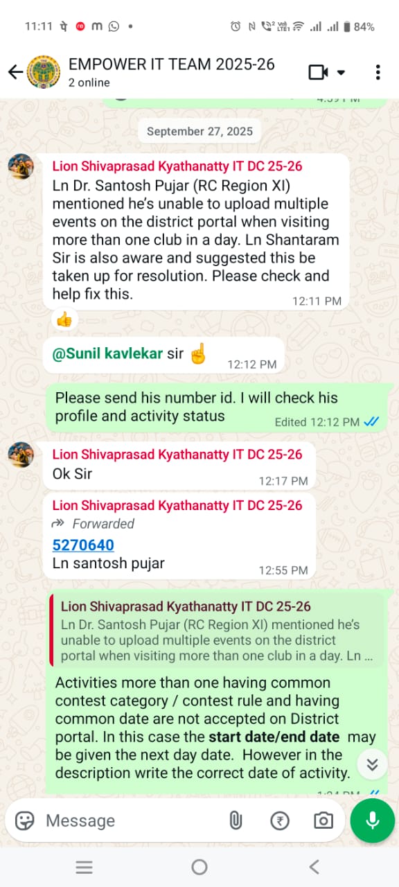 Provided IT support to the PST of all clubs through IT team and district leaders