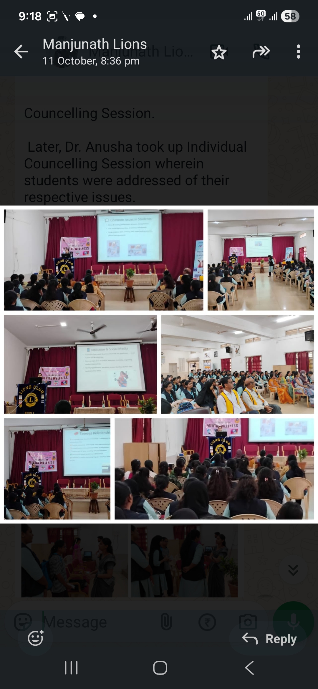 Interactive talk on Mental health among college students