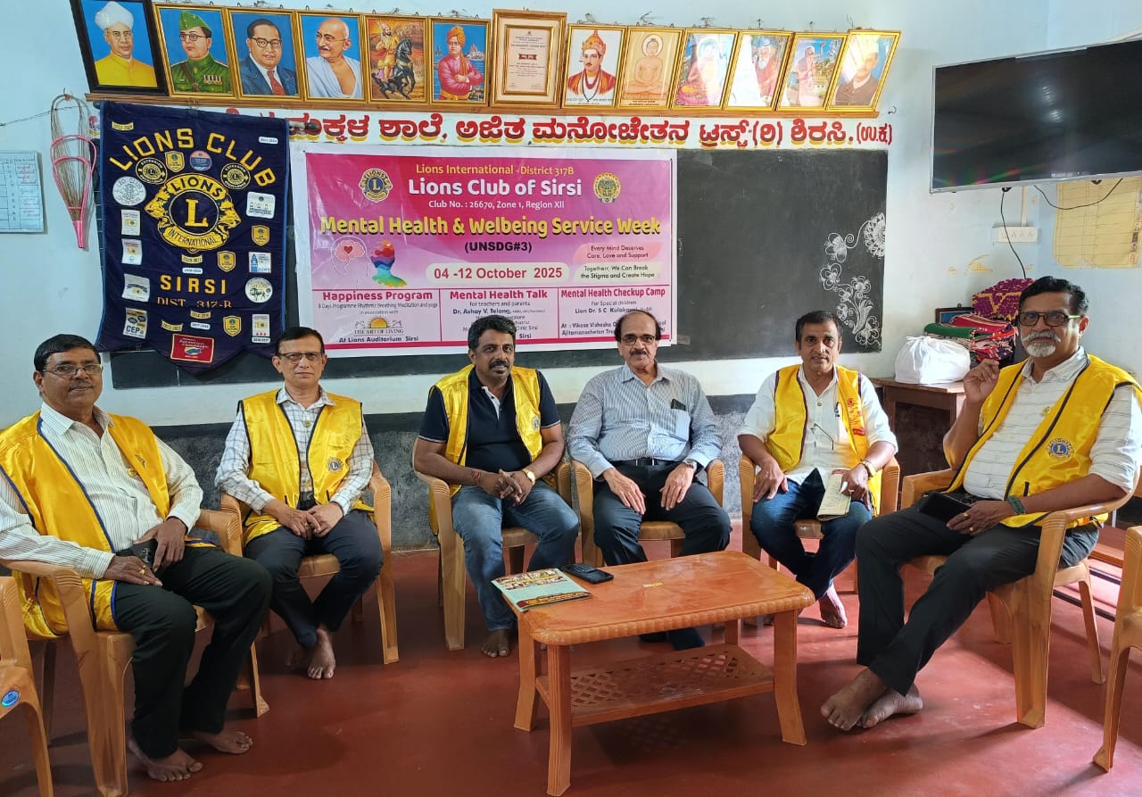 ATTENDED LIONS CLUB SIRSI CONDUCTED MENATL HEALTH CHECK UP CAMP