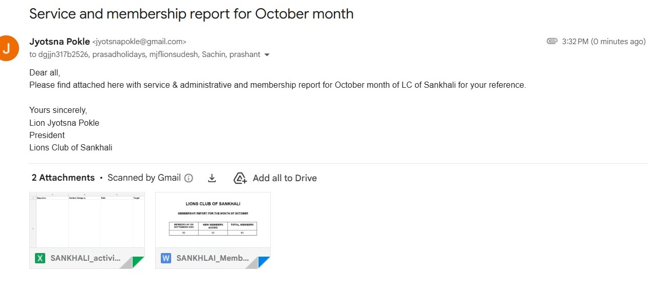 Uploaded activity wise report including membership report on district portal 