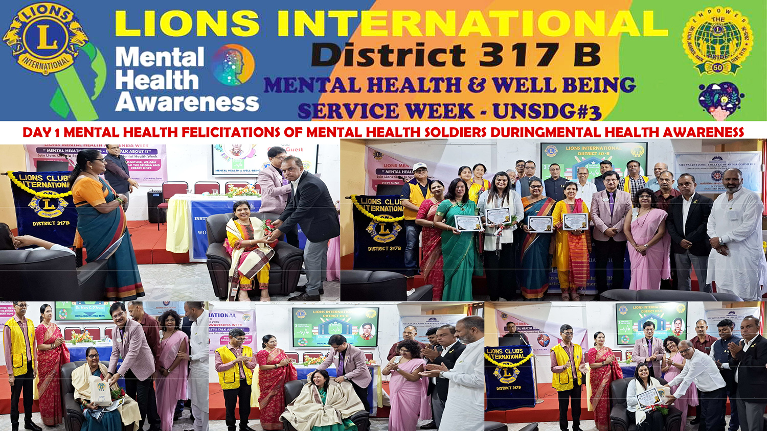 DG Felicitation at District Level to 05 Soldiers of Mental Health Week at MES