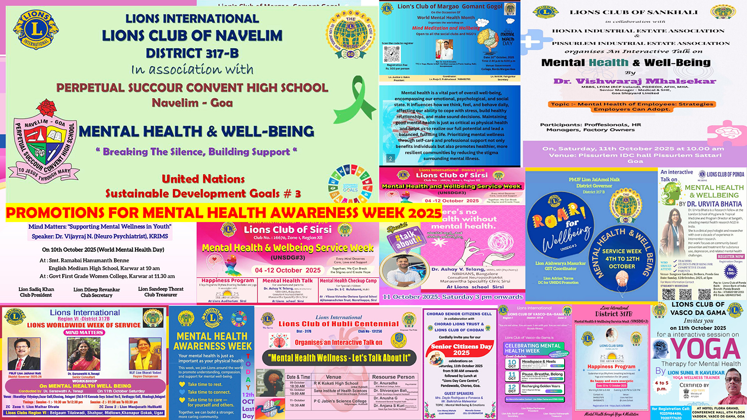Continous Circulars and Promotiopns For Mental Health Week 2025 Digitally and Hard Copies Under UNSDG #3